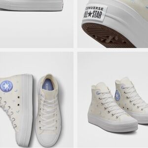 Converse Cream Platform Sneakers High-Top